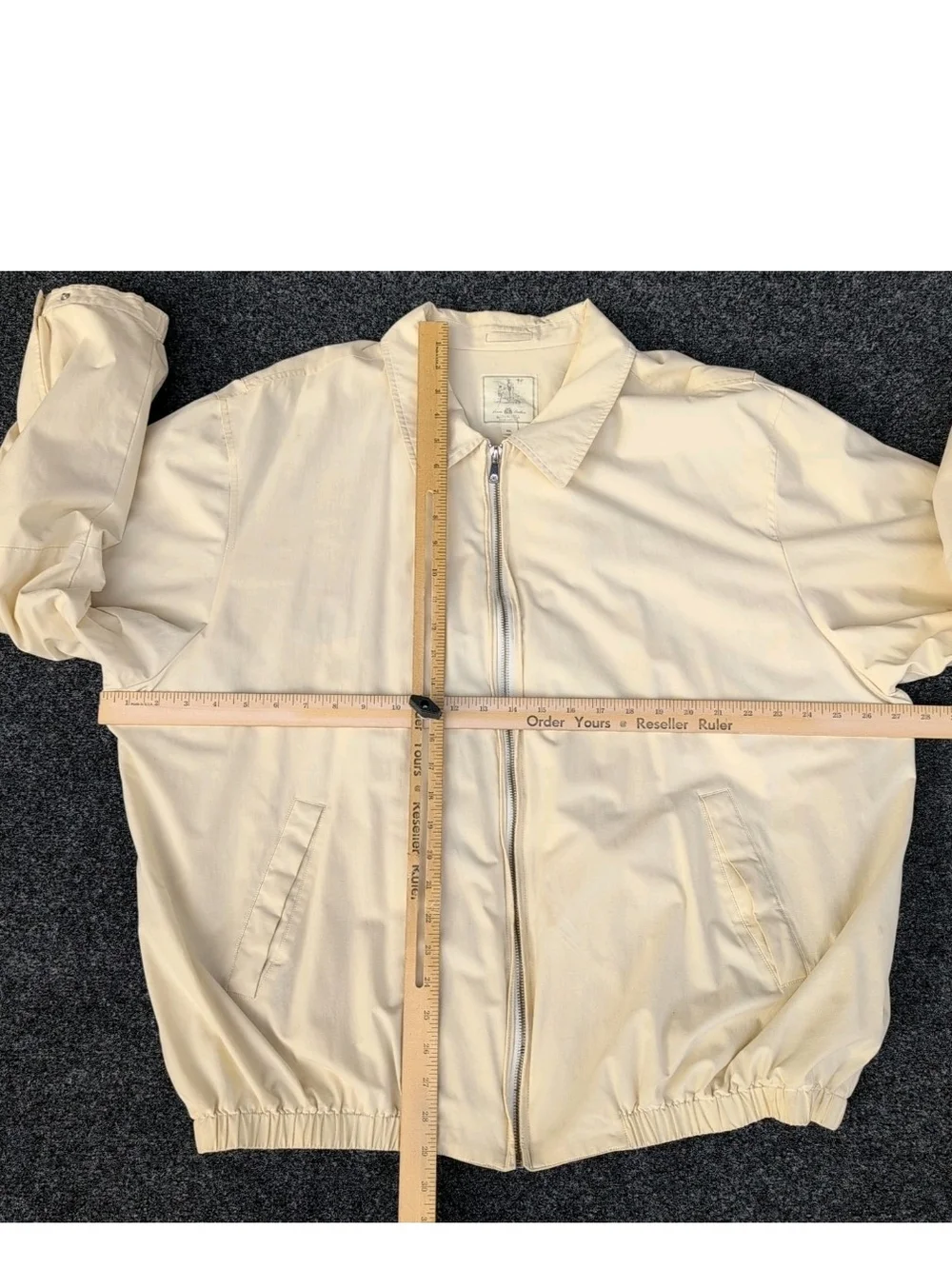 Vtg Brooks Brothers Jacket Mens XXL Silk Beige Country Club Golf Lined Bomber